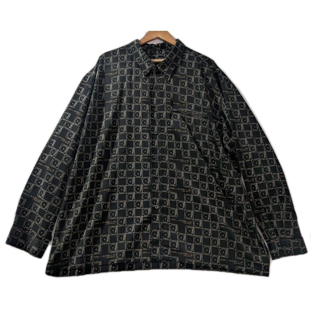 Vintage Y2K Pelle Pelle Record Player Shirt Jacket Hip Hop DJ Print 3XL‎